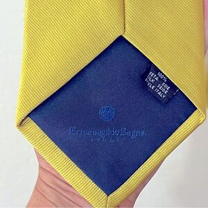 Ermenegildo Zegna, Yellow/Gold 100% Italian Silk Tie